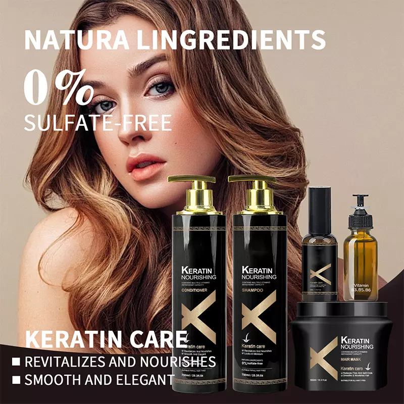 Organic Keratin Shampoo and Hair Care Set