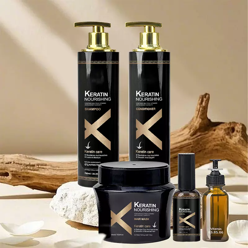 Organic Keratin Shampoo and Hair Care Set